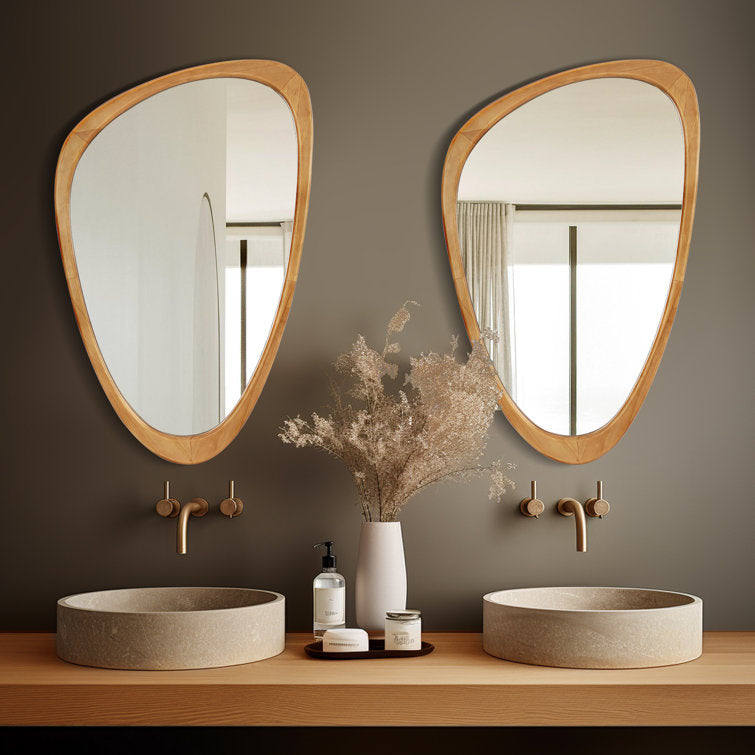 Coesie Wood Accent Mirror Irregular Decorative Mirror