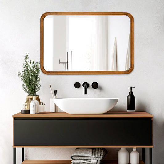 Reppond Wood Rectangle Wall Mirror